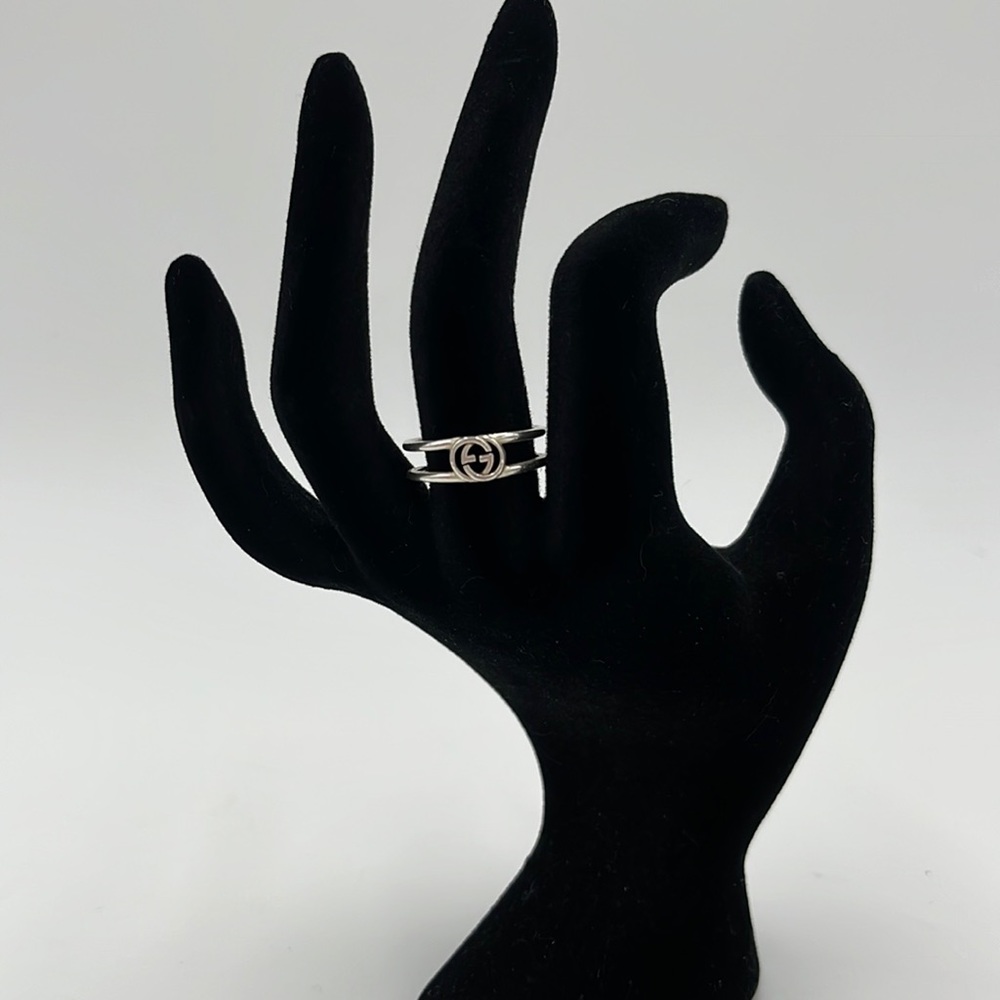 Gucci Interlocking G Sikver 925 Ring - Size 7